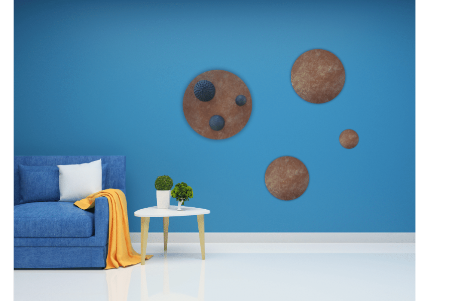 Blue varied circles